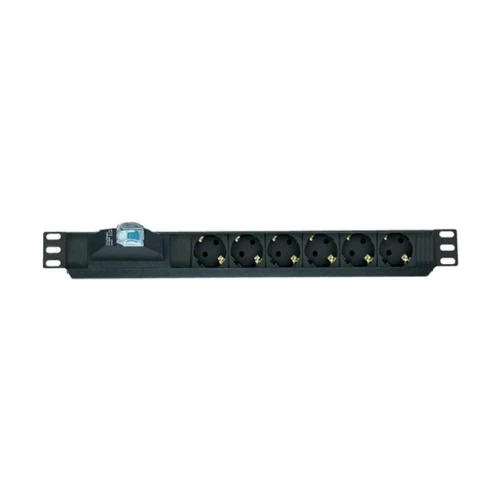 AGER AA-PRZ01U19-6A-AL 19" 1U 6'lı Sigortalı Alüminyum Kabinet Priz Grubu