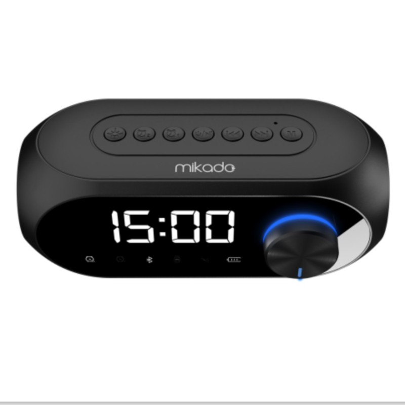 MD-W7, Siyah, 5W, FM Radyo, USB, AUX, Bluetooth, Kablosuz, Taşınabilir, 1200mAh Batarya, Alarmlı Saat, Derece ve Speaker-3