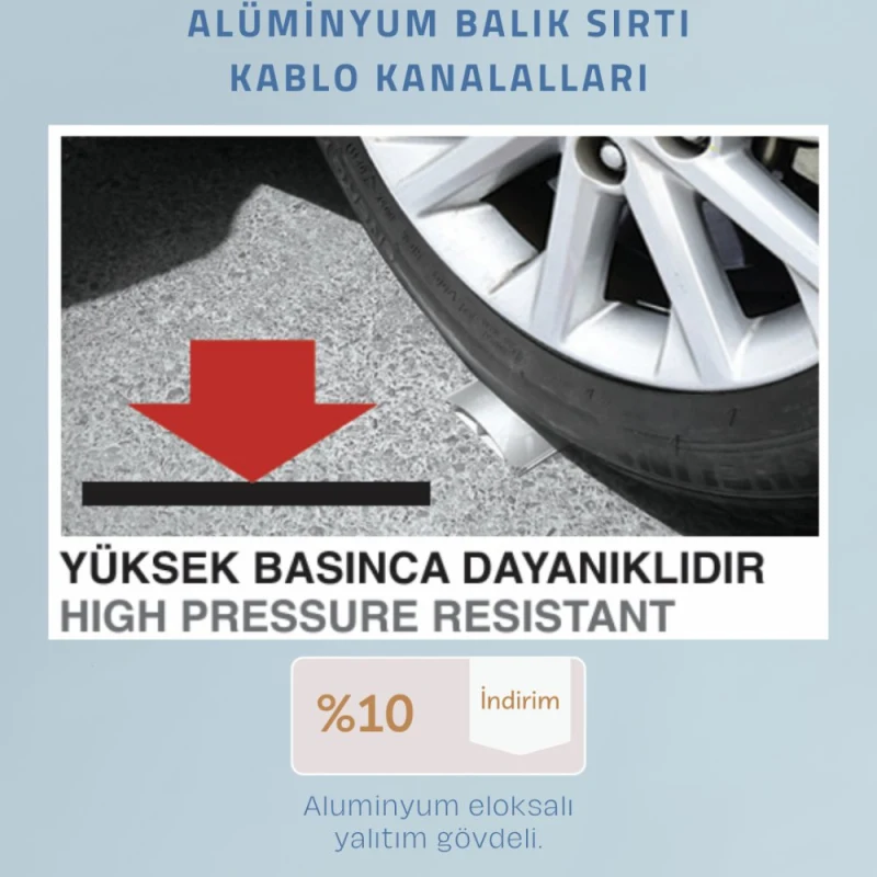50x16 Aluminyum Balık Sırtı Kablo Kanalı - 2METRE-2
