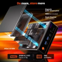 PELADN WO4 Serisi Mini PC – Ryzen 5 5600H, 16GB RAM, 512GB SSD, 2xLAN, Wi-Fi 6, Windows 11 Pro MFF-2