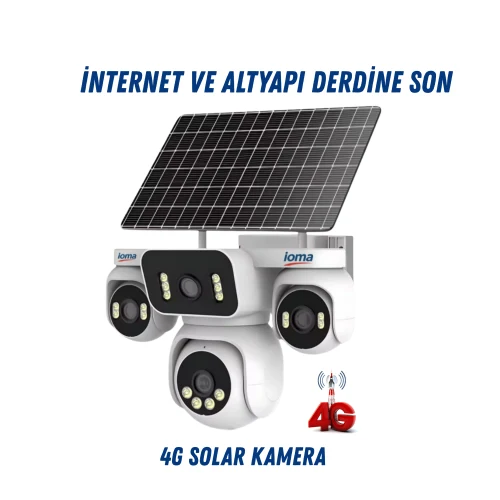 4G SİM KART DESTEKLİ 4 KAMERALI 16MP SOLAR KAMERA