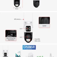 6MP 1080P Full HD Wi-Fi Çift Lensli Gece Görüşlü Suya Dayanıklı Dış Ortam Kamera-2