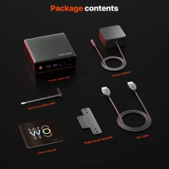 PELADN WO4 Serisi Mini PC – Ryzen 5 5600H, 16GB RAM, 512GB SSD, 2xLAN, Wi-Fi 6, Windows 11 Pro MFF-3