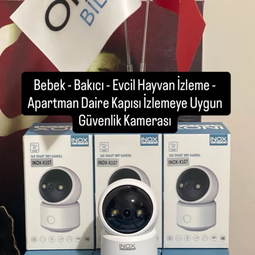 inoxdigital - X107 3MP Bebek / Bakıcı / Evcil Hayvan Kablosuz WİFİ Güvenlik Kamerası