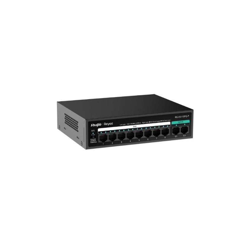 RUIJIE REYEE RG-ES110FG-P 8 PORT 10/100 8 PORT POE 2 PORT GIGABIT UPLINK 110W YONETILEMEZ DESKTOP SWITCH-2