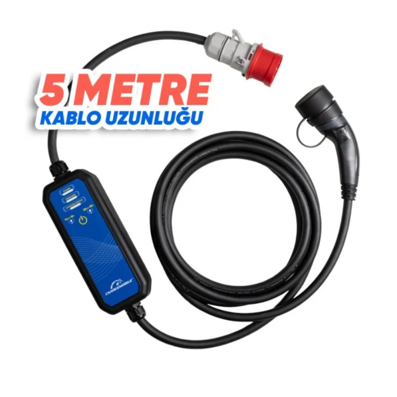 CMP22 Basic Taşınabilir Şarj Cihazı – 22kW, 5m Type2 Kablolu, 220V Dönüştürücü Hediyeli-2