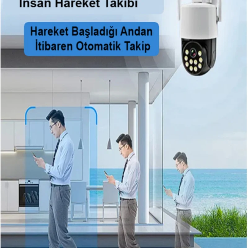 3MP WİFİ HAREKETLİ SESLİ GECE RENKLİ KABLOSUZ GÜVENLİK KAMERASI-2